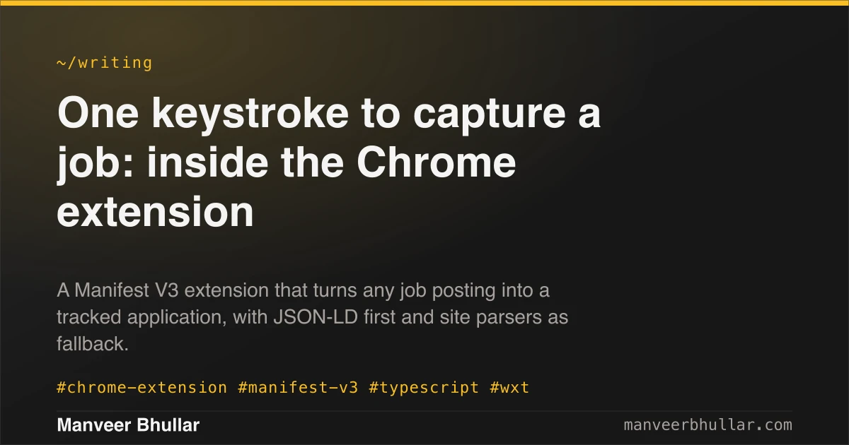 Cover card: a Chrome extension that captures job postings